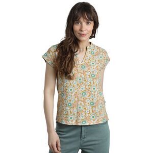 Weird Fish Womens/Ladies Alia Printed Jersey Top / Navy